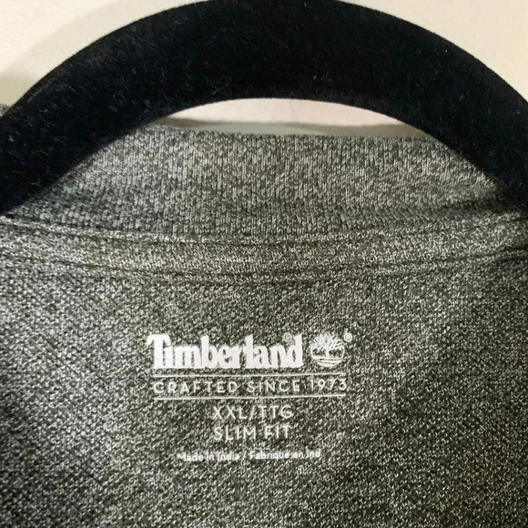 Timberland Shirt Men’s XXL Green Long Sleeve Slim Fit 1/4 Button Crew Neck - Picture 2 of 7